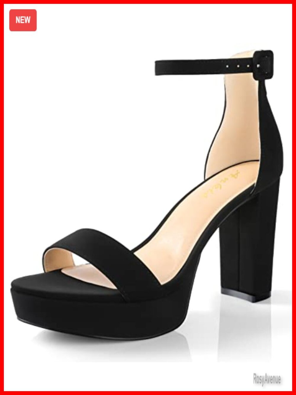 Platform Heeled Sandals Open Toe Chunky Block Heels With Arch Support
